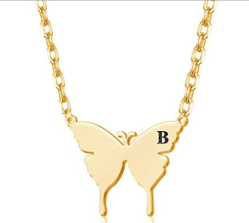 Butterfly Necklace With Initial