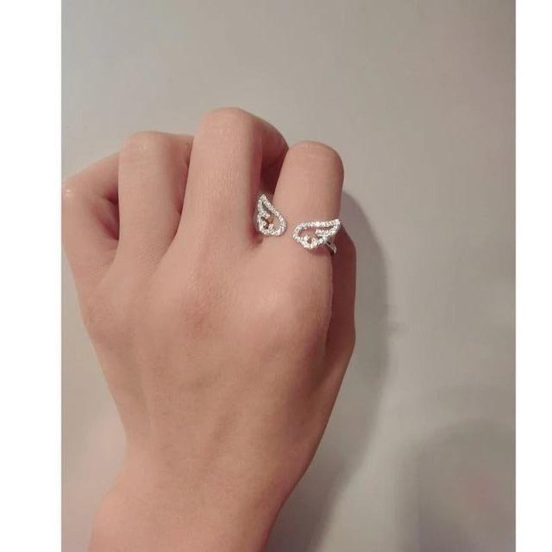 angel wings ring in white. farry fashion