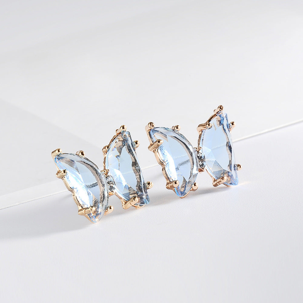 crystal glass butterfly earrings