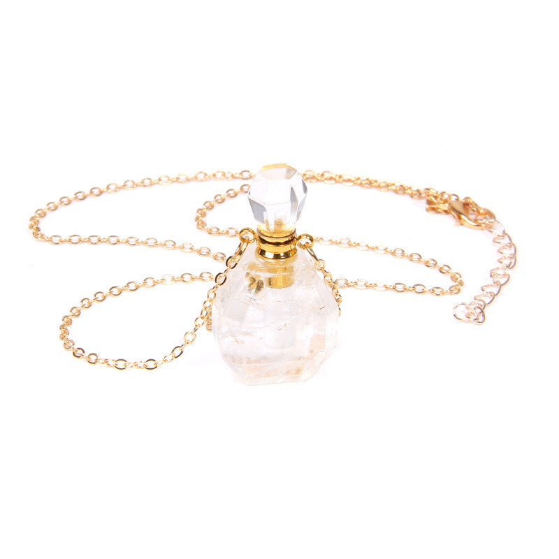 Gemstone Essential Oils Mini Bottle Necklace