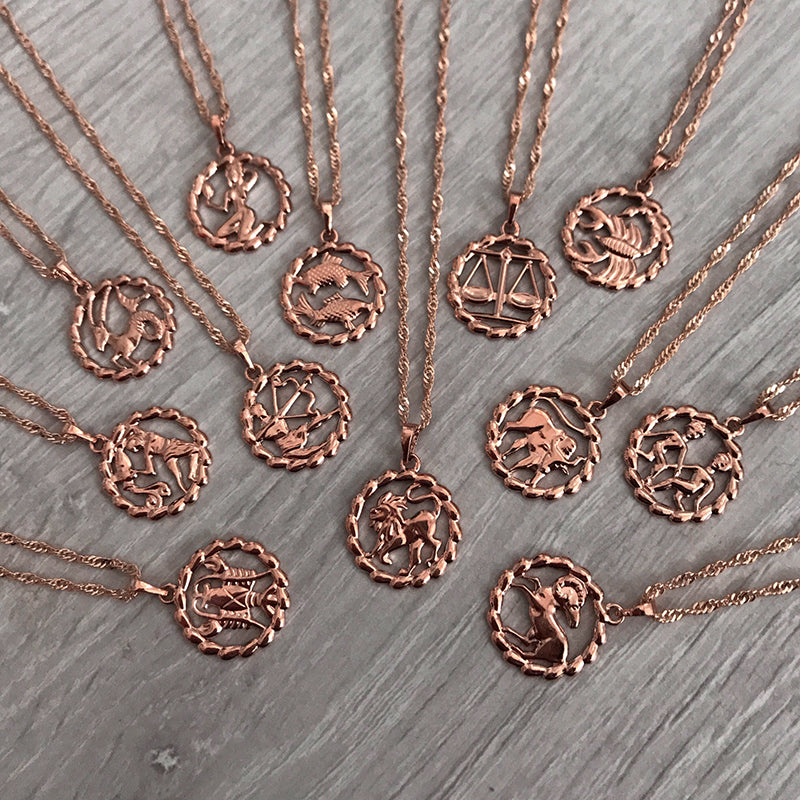 Round zodiac necklace