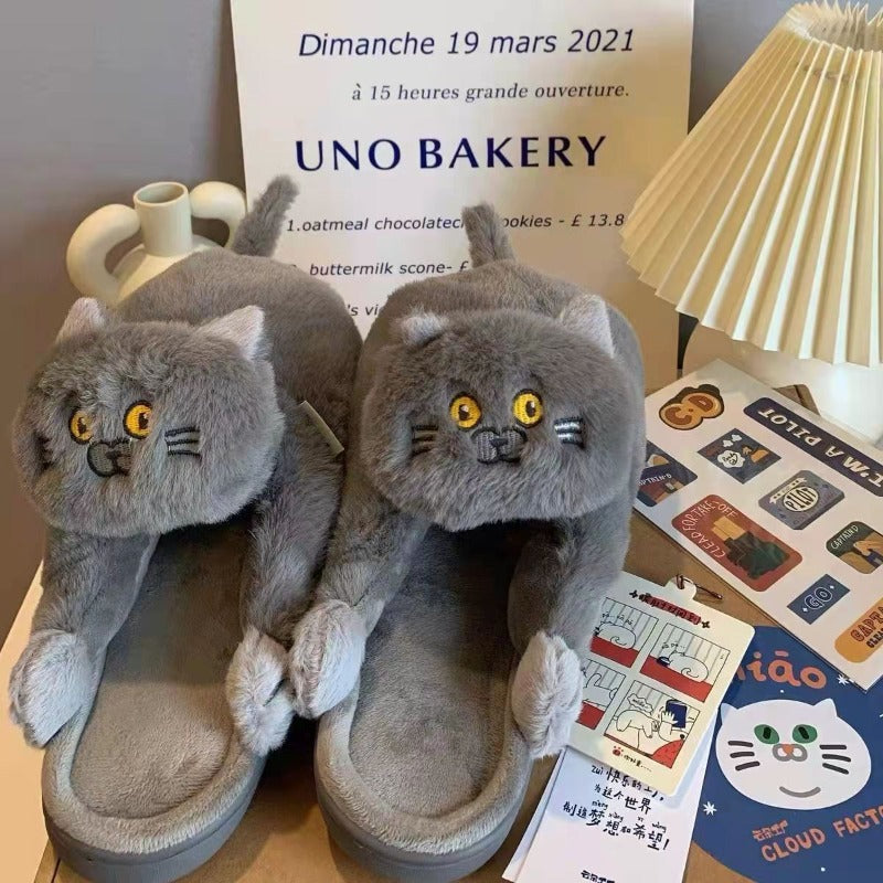 cute cat slippers. farry fashion