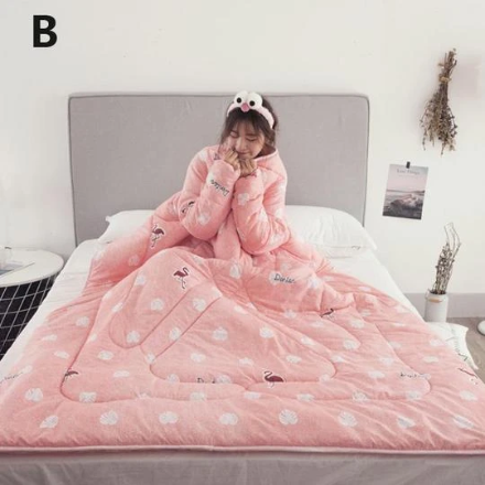 Winter Lazy Quilt with Sleeves