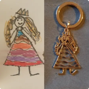 Customized Children's Drawing Keychain