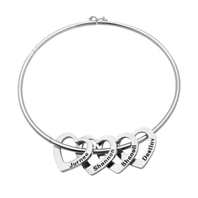 Heart Bracelet With Names - Personalized